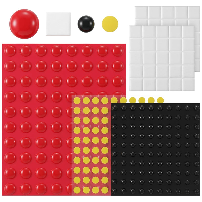 330pcs Bump Dots for Visually Impaired, Low Vision Aids Braille Stickers Silicone Braille Label for Blind & Elderly (Black, Red, White, Yellow)