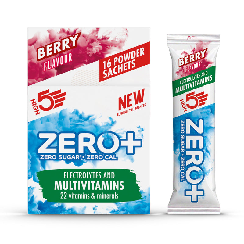 HIGH5 Zero+ Electrolytes Hydration Sachets with Multivitamins - Sugar Free Electrolytes Powder with 22 Vitamins & Minerals - On-the-Go Rehydration Sachets for Daily Energy (Berry, 16 x 7g) Berry