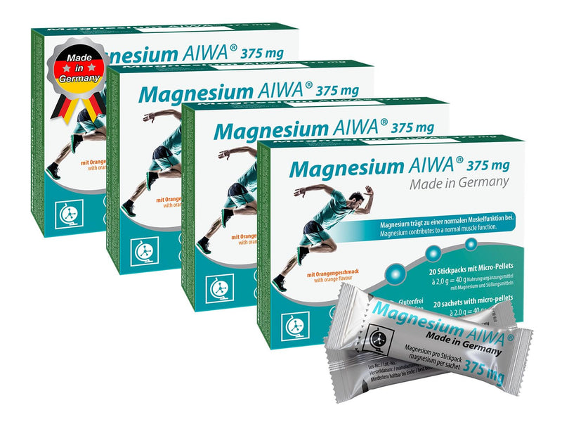 T&D Magnesium Stick Pack 375 mg, No Water, 80 Servings, Easy to Use Powder Sachets, Orange Flavour with Direct Micro-Pellets, Supports Muscle Function and Energy 2 g (Pack of 80)
