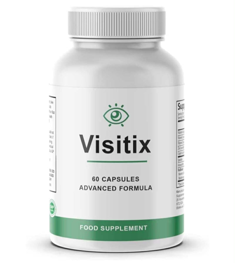 Visitix Eye Health Food Supplement – Advanced Formula with Vitamins A, C, D, Zinc, Lutein & Astaxanthin – 60 Capsules – Vegan – Made in the UK
