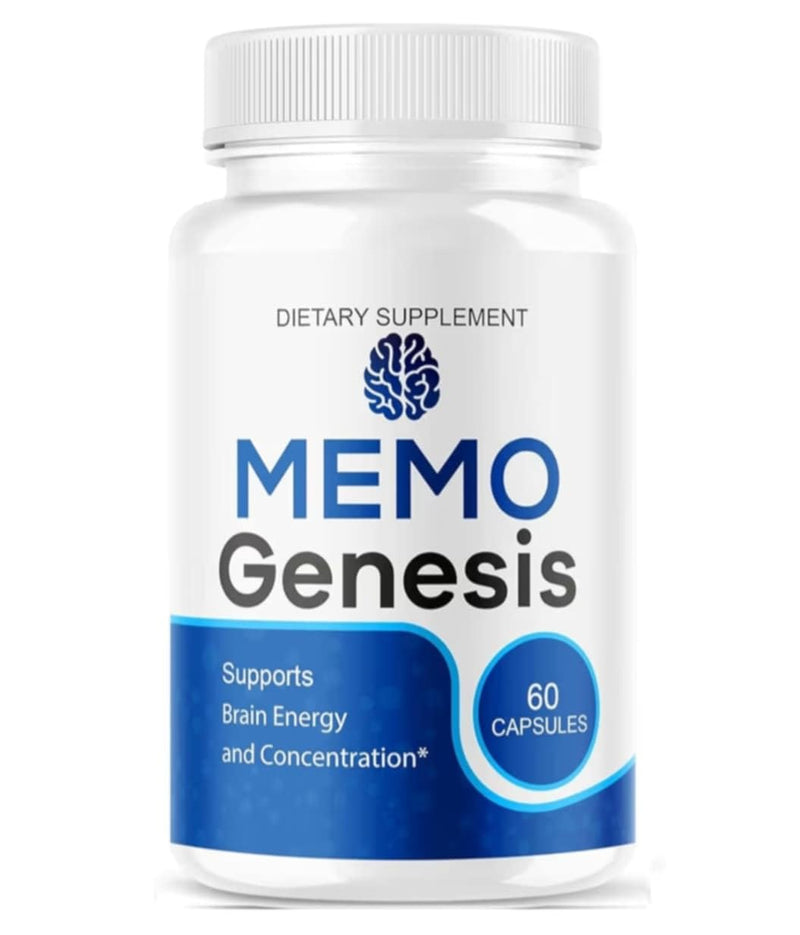 Memo Genesis Brain Support Supplement – Cognitive & Focus Support Formula – Supports Brain Energy & Concentration – Daily Nootropic Supplement – 60 Capsules - New & Sealed