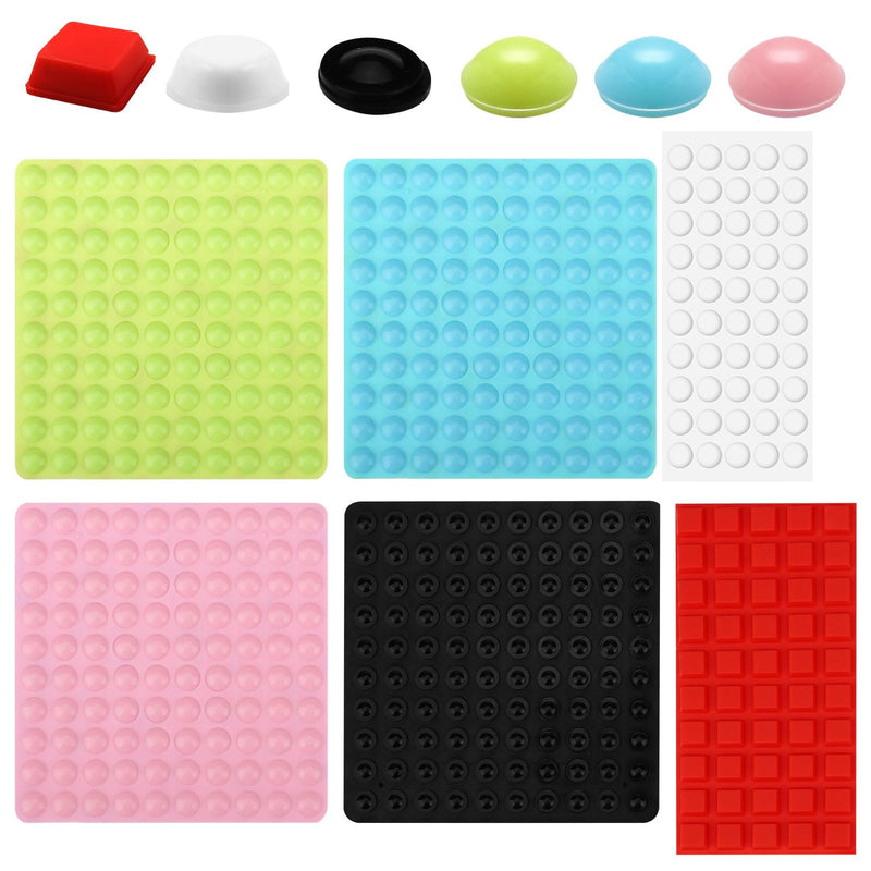 500pcs Bump Dots for Visually Impaired, Assorted Sizes Braille Stickers Low Vision Aids Products Tactile Dots for Blind & Elderly (Red, Light Blue, Green, Pink, Milky-White, Black)