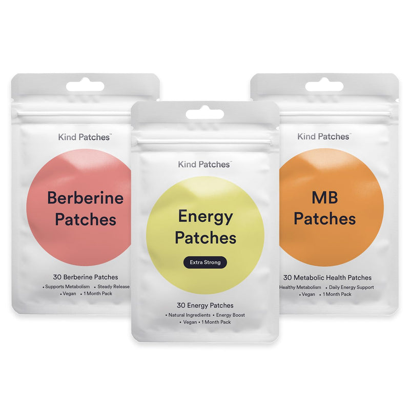 Kind Patches | Metabolism + Energy Starter Set Kit Bundle | Metabolic Support & Steady Energy Release Patches | 90 Vegan Patches | 1 Month Supply
