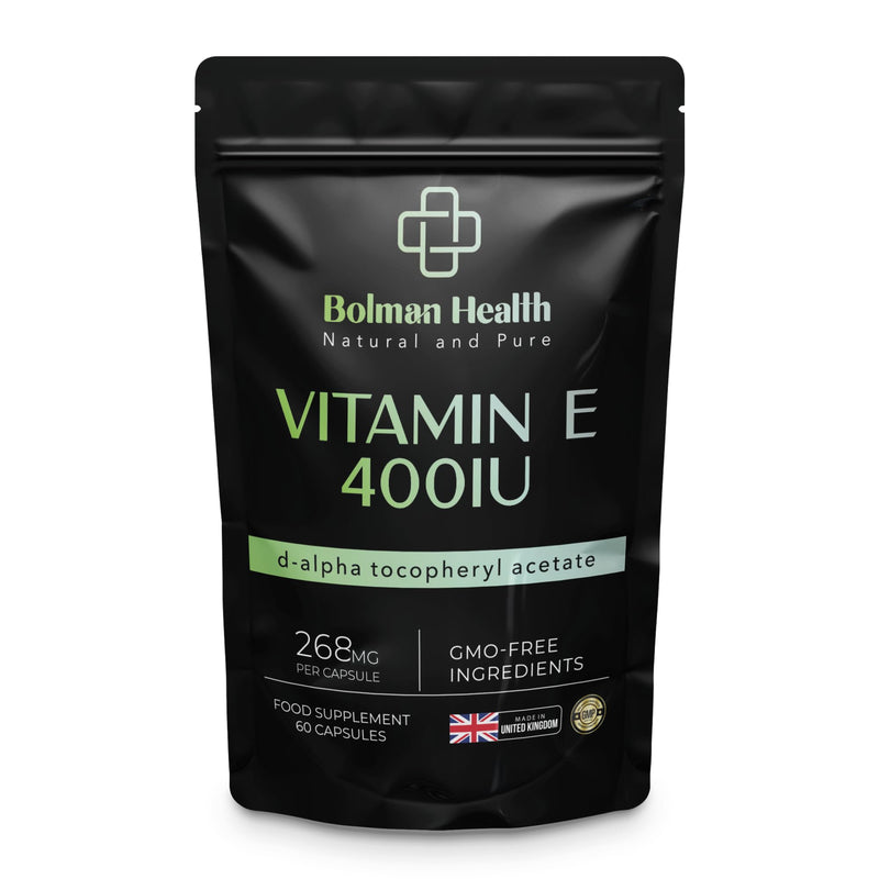 Vitamin E Capsules 400IU | 268mg Per Capsule | d-Alpha Tocopheryl Acetate | Supports Antioxidant Protection & Immune Function | 60 Vegan HPMC Capsules | Non-GMO | Gluten-Free