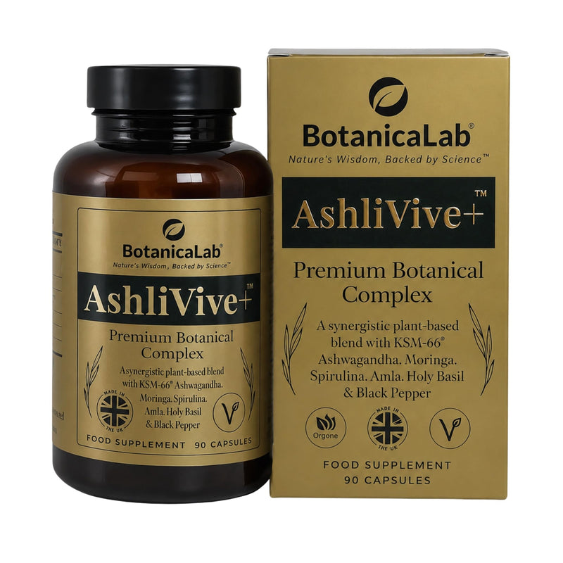 Complete Multi-Botanical Daily Support Complex | AshliVive+® Structured Botanical Formula with KSM-66® Ashwagandha | Stress Support, Calm Focus & Daily Vitality | UK Made Vegan | 90 Count