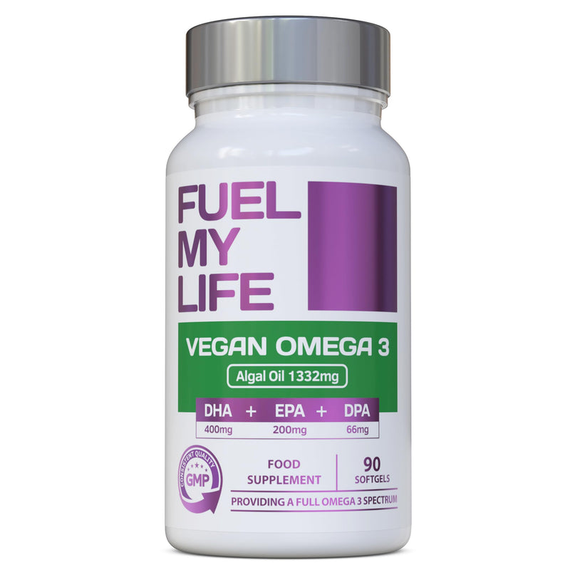 Vegan Omega 3 - Full Spectrum DHA, EPA & DPA - 90 Softgels of Life’s Omega Algal Oil - Ultimate Joint, Heart & Brain Health Supplement - Made in The UK