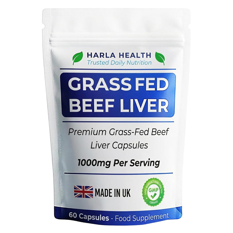Grass Fed Beef Liver Capsules 1000mg per Serving | Freeze Dried Bovine Liver Supplement | High Strength Iron, B12 & Vitamin A | Supports Energy, Immunity & Vitality | 60 Capsules 60 count (Pack of 1)