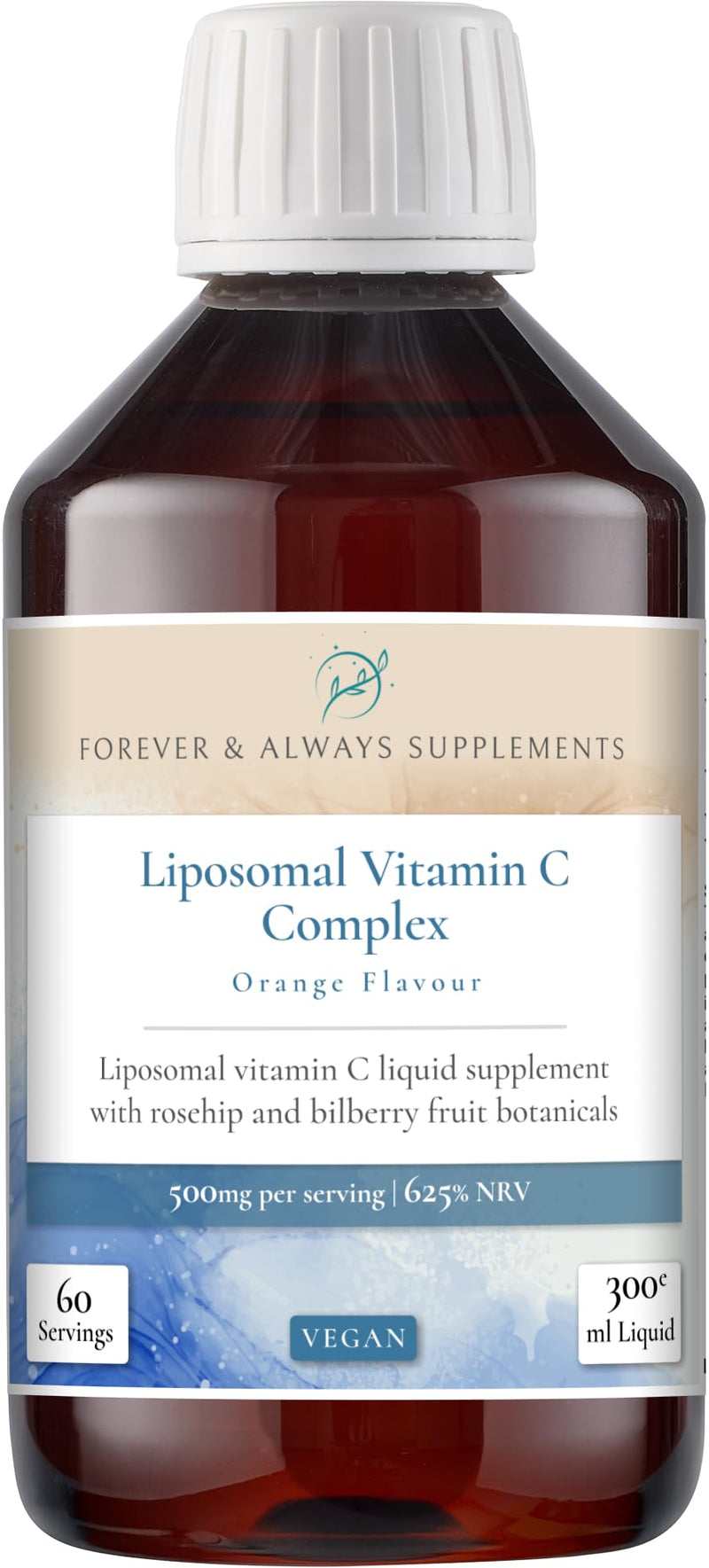 Liposomal Vitamin C Complex Liquid - High Strength 500mg - Superior Absorption & bioavailability - Support Immune System, Bones, Cartilage & Much More, Forever & Always Supplements
