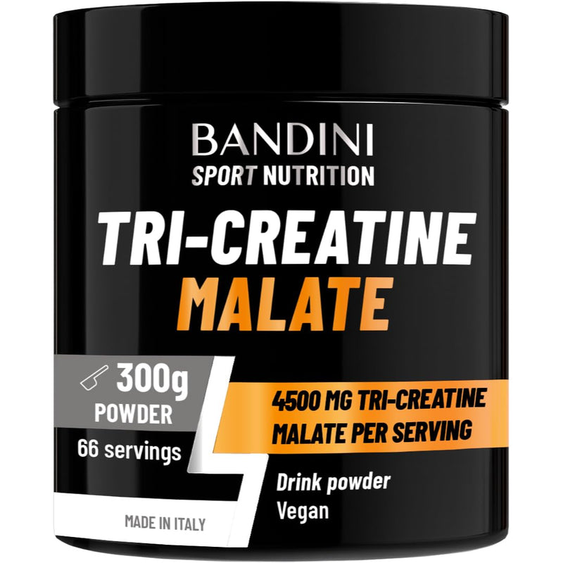 Bandini® Tri-Creatine Malate Powder | 4500 mg CM3 Triple Creatine Compound | Enhanced Performance in High-Intensity Workouts | Strength & Endurance | Soluble Formula 300g, unflavoured