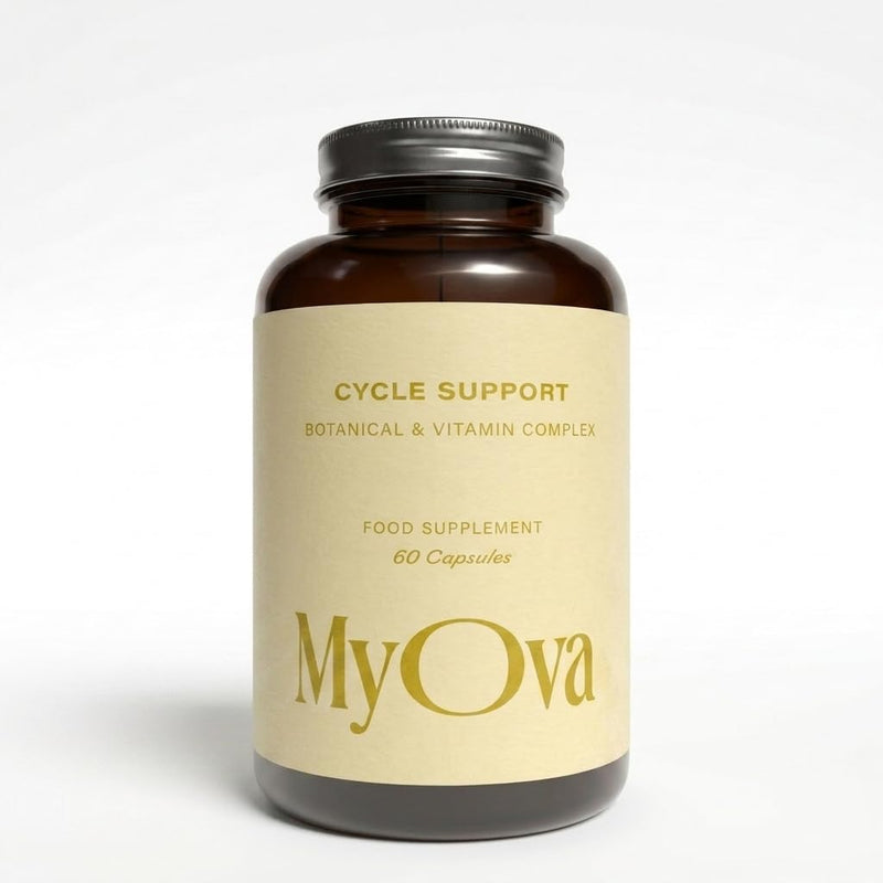 MyOva Cycle Support - Natural PMDD Supplement for Women - Vitamin B6, Broccoli Extract, Ashwagandha and L-Theanine - 24 Essential Cycle Support Vitamins - 60 Vegan Capsules - UK Manufactured