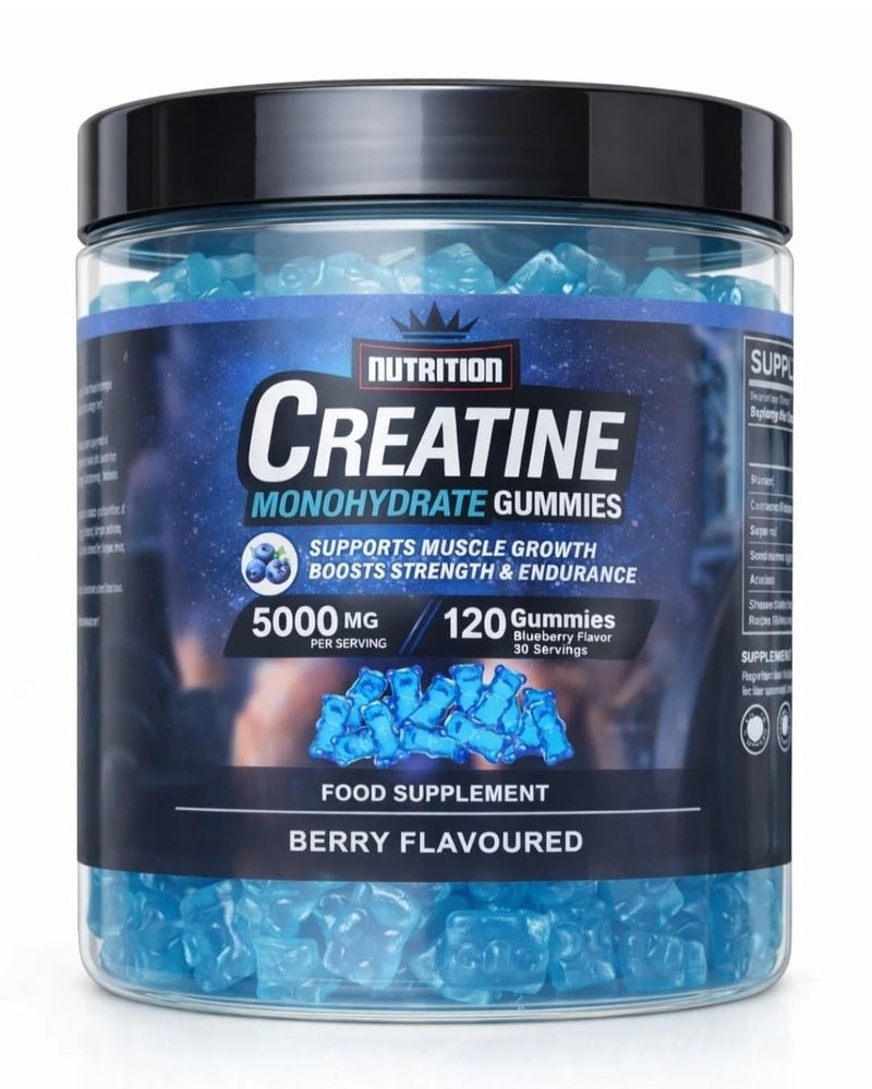 Creatine Monohydrate Gummies 5000mg Per Serving | 120 Vegan Berry Gummies | Sugar Free Creatine Supplement | 30 Servings | Supports Strength, Power & Exercise Performance | Easy Alternative to Powder