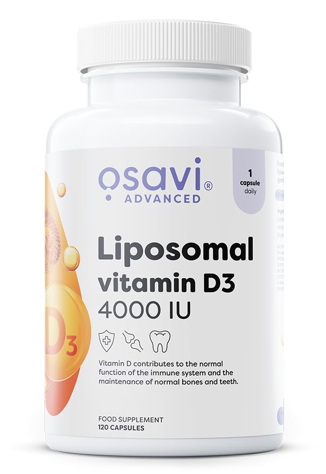 Osavi Liposomal Vitamin D3 4000 IU – 120 Vegan Capsules | Liposovit®-D3 Capsules | High Absorption & Gentle on Stomach | Supports Immune System, Bones, Teeth & Muscle Function