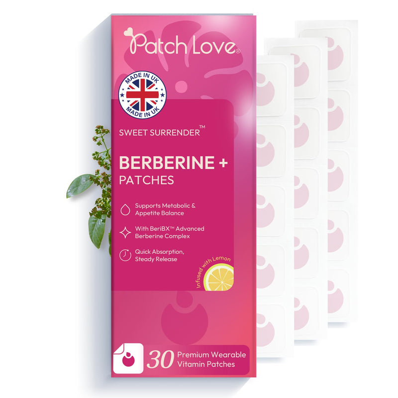 Berberine Patches for Metabolic Balance & Appetite Management - BeriBX™ with Cinnamon, Curcumin, Bitter Melon, Ginger & Ginkgo - Daily Wearable Patch - Vegan - 30 Patches - Made in UK