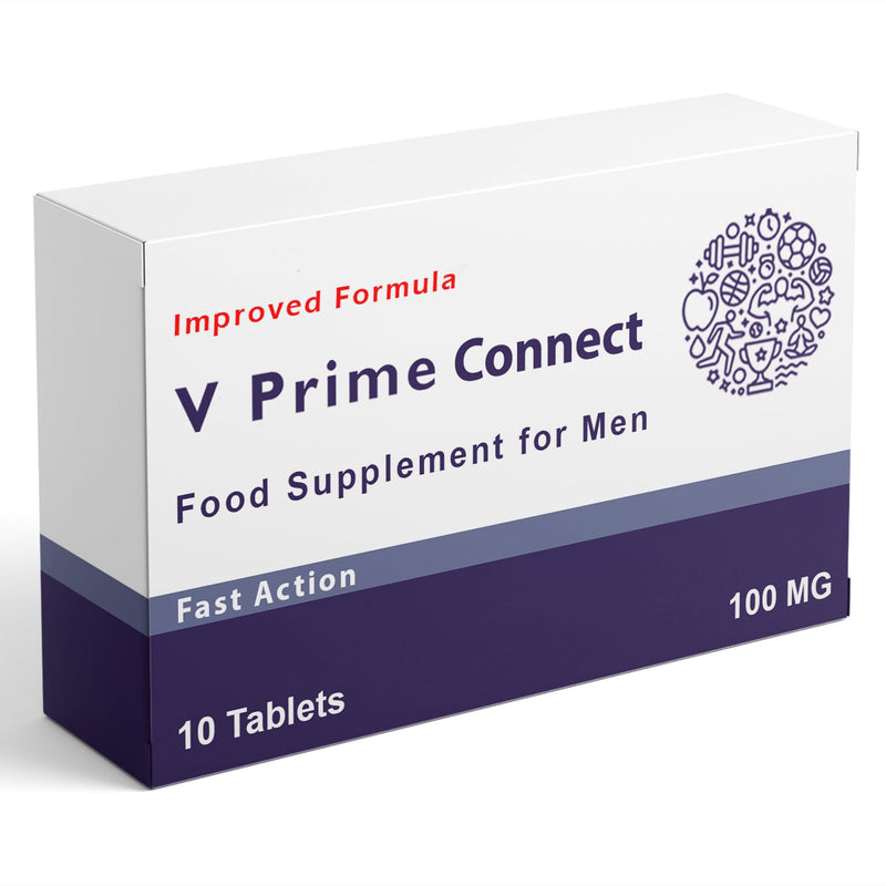 ErexOn - V Prime Connect 10 Tablets | Men's Health Support | 100mg Herbal Supplement for Men | Quick Absorbing Formula | Made in the UK