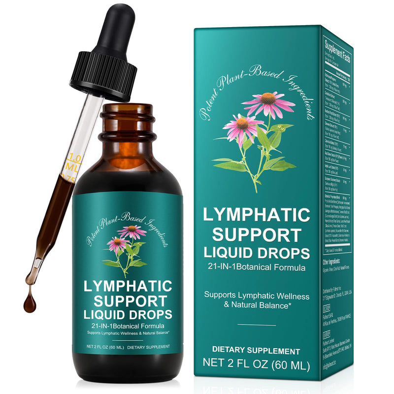 Lymphatic Drainage Drop, 6000mg Equivalent Per Serving | 21-in-1 Botanical Detox Formula for Lymph System Cleanse, Balance, Less Swelling, Immune System, Overall Vitality|Safe & Clean Formula|60 ML