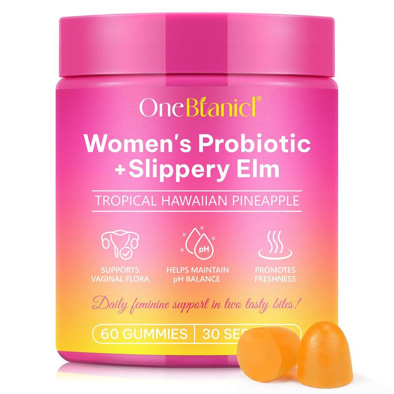 Vaginal Probiotics Gummies for Women - 60 Gummies, 30 Servings - Supports Vaginal Flora & pH Balance*- Pineapple Flavour, Vegan, Gluten Free - Daily Feminine Care Supplement