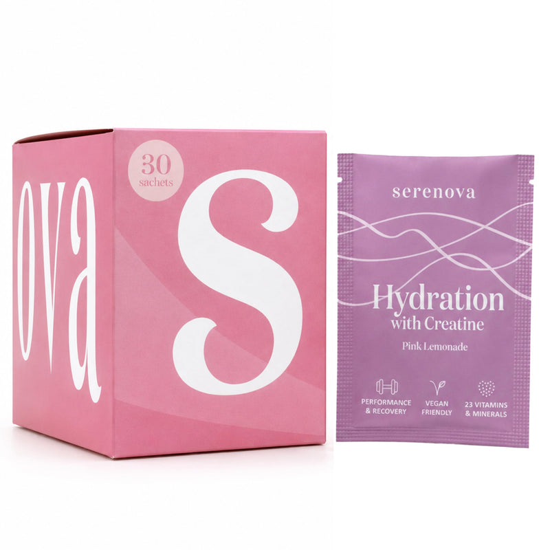 Serenova Electrolytes Sachets with Creatine 15 x 8g | Pink Lemonade Flavour | Low Calorie Electrolytes with 23 Vitamins & Minerals | Hydration Sachets for Women | Supports Performance & Recovery