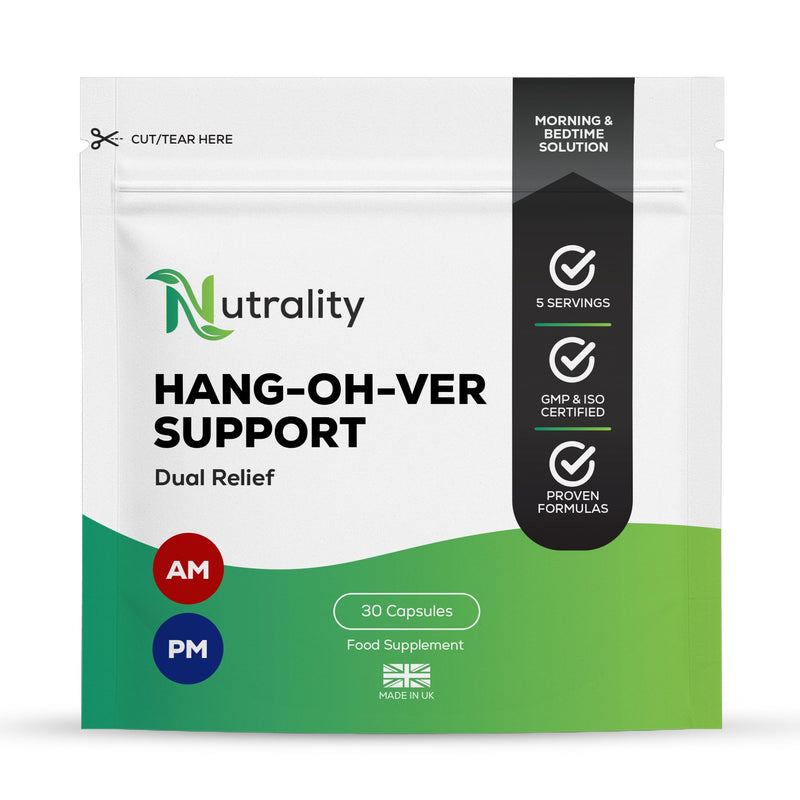 Hang-Oh-Ver Support Dual Relief | 30 Capsules | Hangover Support Supplement DHM, Vitamin B12 & Vitamin C - Drinking Recovery Support Mood, Sleep, Energy & Muscle Function