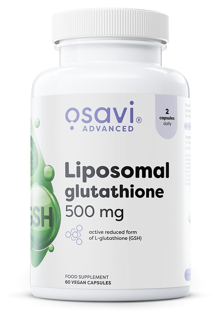 Osavi Liposomal Glutathione 500 mg – 60 Vegan Capsules | Liposovit®-Glutathione | Reduced L-Glutathione (GSH) | High Absorption & Gentle on Stomach | Advanced Dry Liposomal Technology | Clean Label