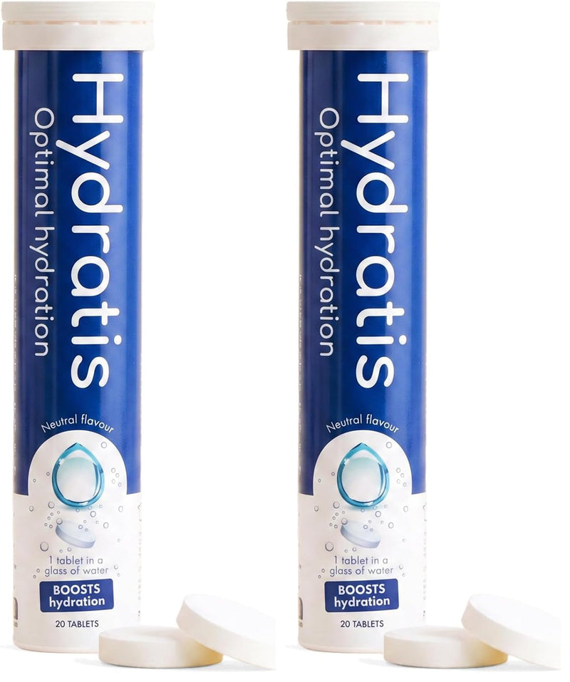 HYDRATIS – Electrolyte Hydration Tablets – Neutral Flavor – Enhances Hydration & Supports Energy – Isotonic Formula – Sport. Recovery. Wellness. Healthy Skin – 1 Tube (20 Tablets) (Pack of 2) 1 count (Pack of 2)