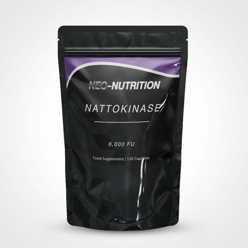 Nattokinase 120 Capsules | 500 MG 6000 FU Per Capsule | 100% Natural Vegan | Protein Enzyme from Japanese Natto | New & Improved Formula | NEO NUTRITION 120 count (Pack of 1)
