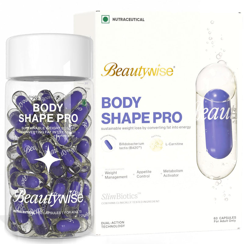 Body Shape Pro, Probiotic Weight Management Capsules, 30/60 Count, with Lactobacillus Gasseri, Bifidobacterium, L-Carnitine for Fat Reduction and Gut Health (60 Capsule) 60 count