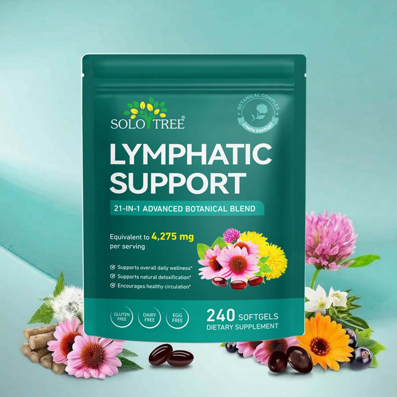Premium Lymphatic Support Softgels for Daily Wellness | Plant-Based Complex with Gentle Botanical Ingredients | Natural-Origin Formula for Everyday Routine Support | 240 Capsules