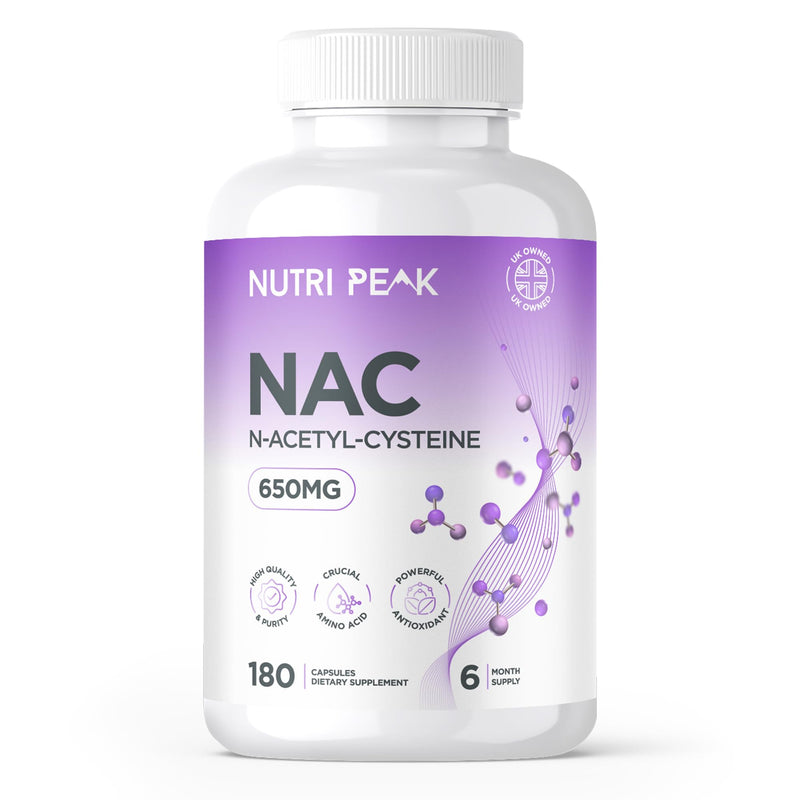 Max Strength NAC Supplement | 650MG | 180 Capsules | N-Acetyl-Cysteine | Antioxidant & Glutathione Support | Amino Acid | Cysteine Supplement| Vegan & Gluten Free