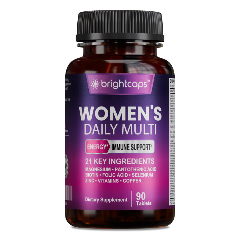Women's Multivitamins and Minerals Enhanced with Folic Acid, Biotin, Pantothenic Acid, Zinc, Vitamin B12, Selenium - 21 Key Essential Ingredients Immune System & Health Support | 90 Tablets