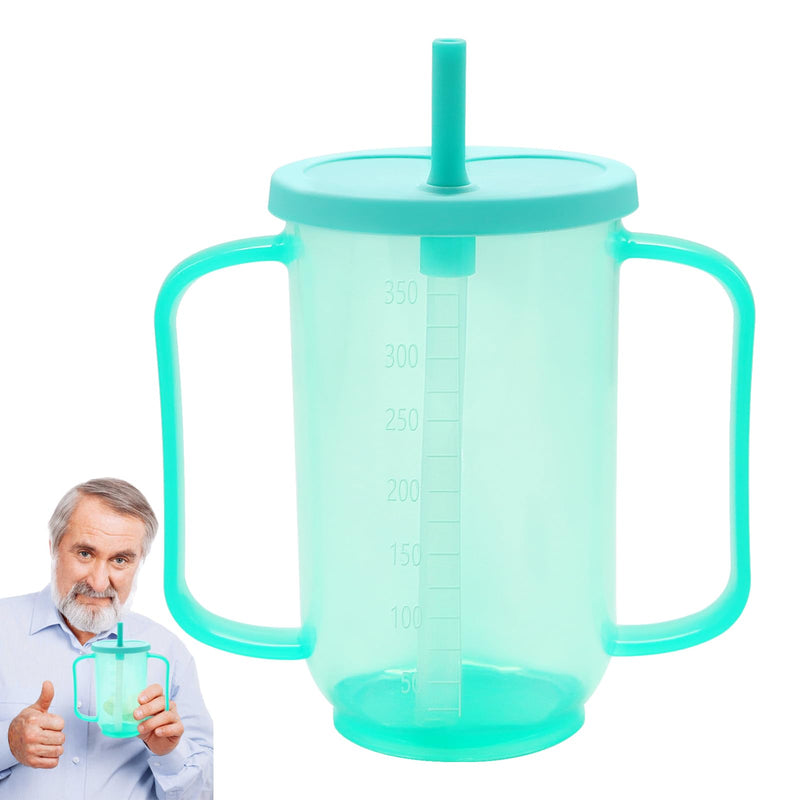 Adult Sippy Cup with Straw and Lid, Non Spill Cups for Elderly, Beakers for Elderly, Feeder Cup for Bedridden Patients, Feeding Cup for The Elderly, Disabled
