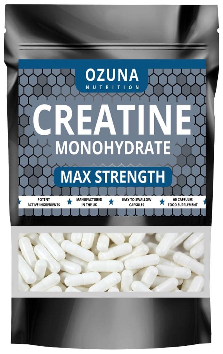 Creatine Monohydrate 3000mg | 60 Vegan Capsules | Micronised for Easy Absorption | Creatine Monohydrate Powder Tablets for Men & Women | Unflavoured, Gluten-Free & Keto-Friendly
