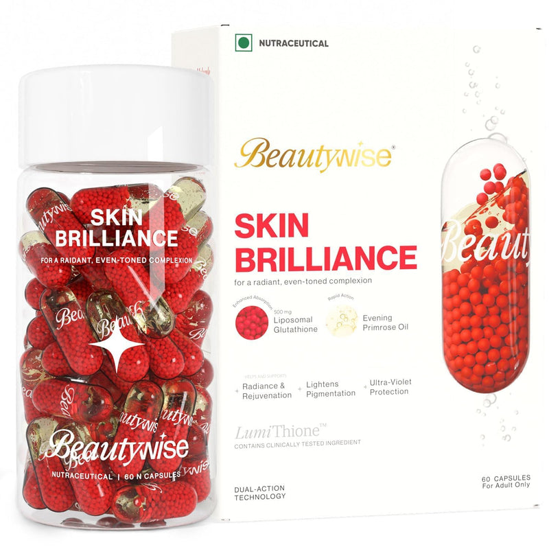 Dual Action Skin Brilliance 4X Liposomal Glutathione with Nac | Dual Action 30 Capsules | L-Lysine,Grape Seed & Vitamin C | Skin Brightening & Glow | Men & Women (30 Count (Pack of 1)) 30 count (Pack of 1)