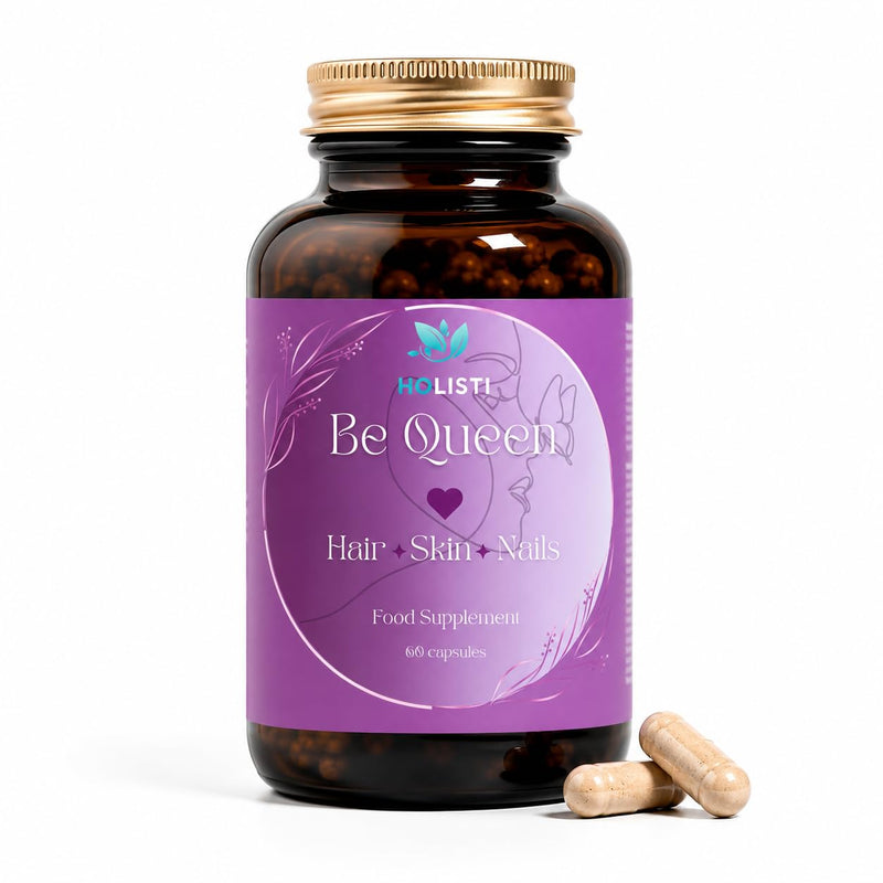 BeQueen Hair Growth, Skin & Nails | Biotin, Zinc & Hyaluronic Acid | Made in UK | Vegan Capsules | 30 Day Supply | 18-in-1 Beauty Complex | For Women