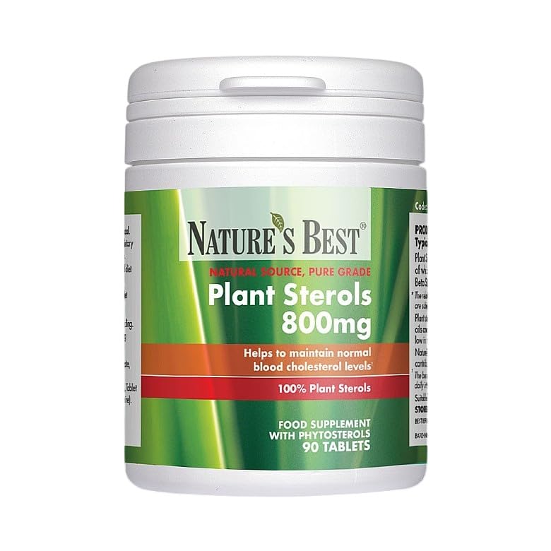 Nature’s Best Plant Sterols 800mg - Vegan Cholesterol Support Supplement - Maintains Normal Blood Cholesterol - 90 Tablets (Up to 3 Month Supply)