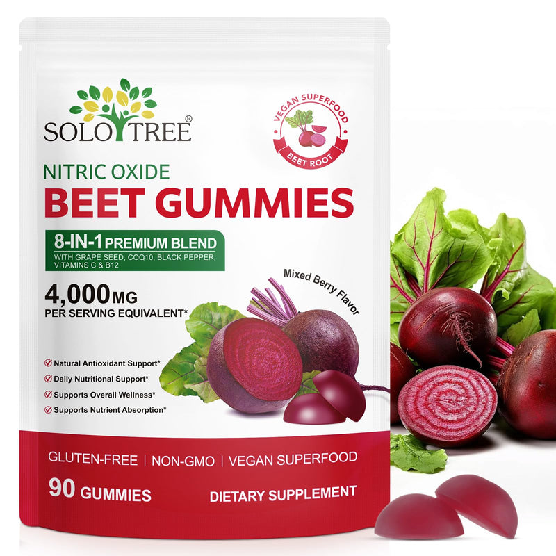 Beet Root Gummies,Beet Root Extract for Energy Level Suport, Overall Wellness & Immune Support,with Grape Seed, Vitamin C, B12 & B3,for Men and Women,Sugar Free(90 Gummies)