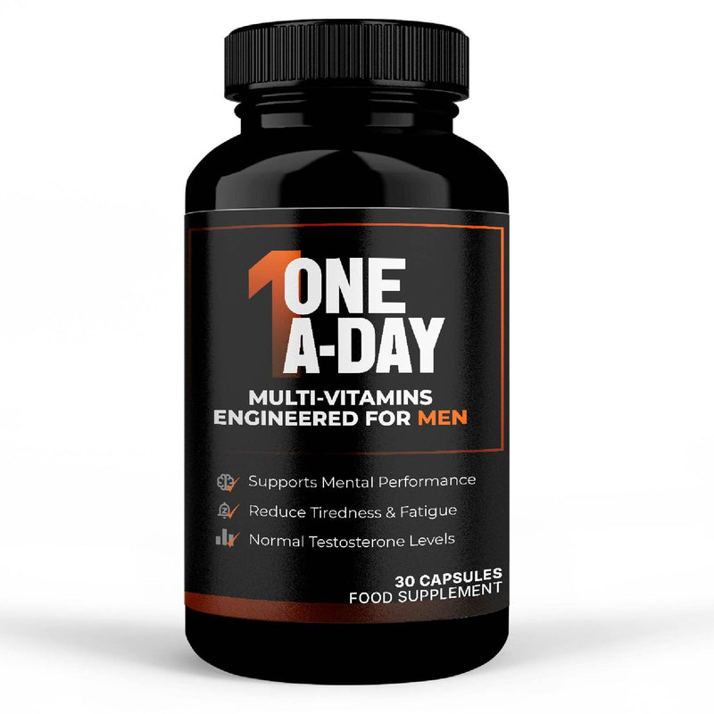 Men’s One‑A‑Day Multivitamin for Energy, Immune Support & Normal Testosterone – Vitamins D3, K2, B‑Complex, Magnesium, Zinc & Selenium – 30 Vegan Capsules