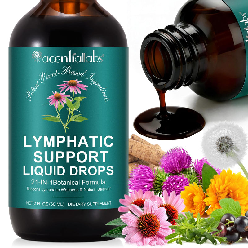 Lymphatic Drainage Drops, Support Supplement, 2 FL OZ - Natural Lymphatic Cleanse & Immune Support