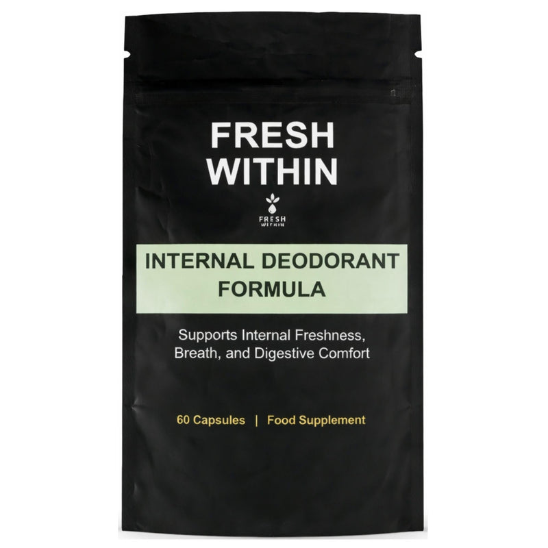 Internal Deodorant Capsules – Natural Body Freshness Support Supplement with Chlorophyllin, Parsley, and Digestive Enzymes – 60 Vegan Capsules
