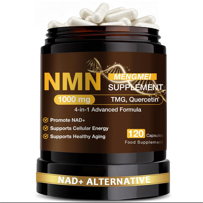 NAD Supplements, 4-in-1 Liposomal NAD with Resveratrol, TMG & Quercetin – NMNH Alternative & NAD+ Precursor for Men & Women – Supports Cellular Energy & NAD+ Levels – 120 Capsules