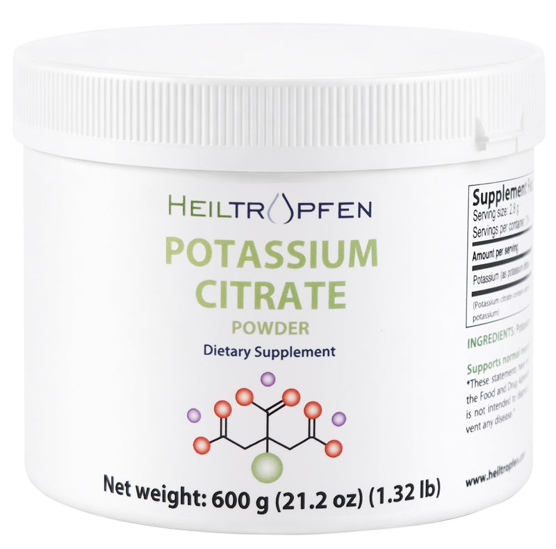 Potassium Citrate Powder 600g | 100% Pure Powder | Unflavored | Single Ingredient | Capsule-Free | Food Supplement