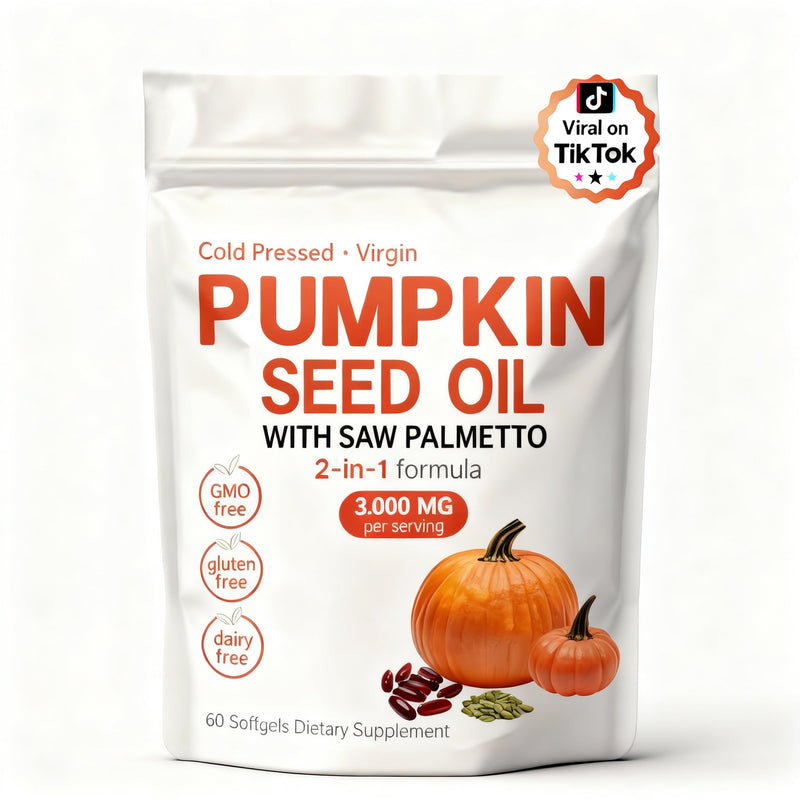 Pumpkin Seed Oil Softgels - Pumpkin Seed Oil Capsules | Portable | Cold Pressed | Gluten Free | Non-GMO - 60 pc / 1 Mini Bag