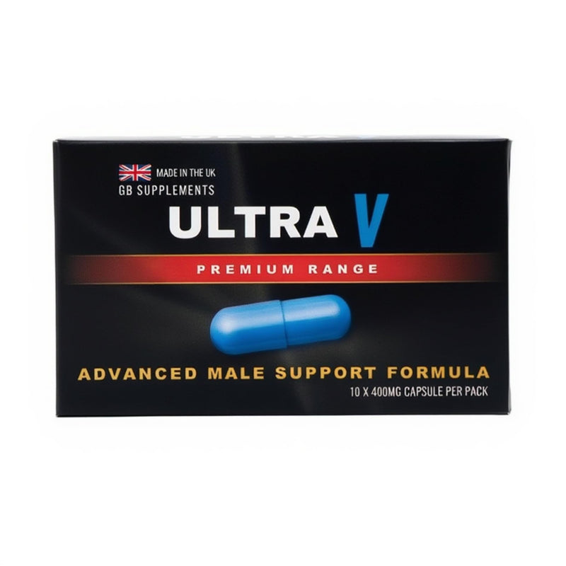 10 x 400mg Premium Advanced Formula Ultra V – Advanced Male Support Formula | Premium Range | 10 Capsules | Made in the UK | GB Supplements