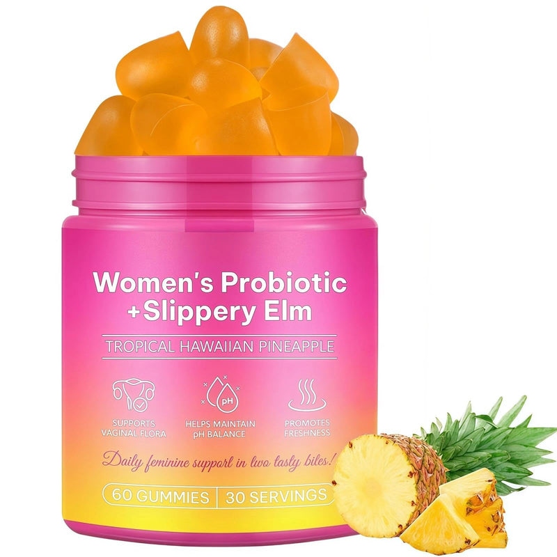 Vaginal Probiotics Gummies for Women, Feminine Balance Gummies with Slippery Elm, Supports Vaginal Health & PH Balance, 60-Gummies