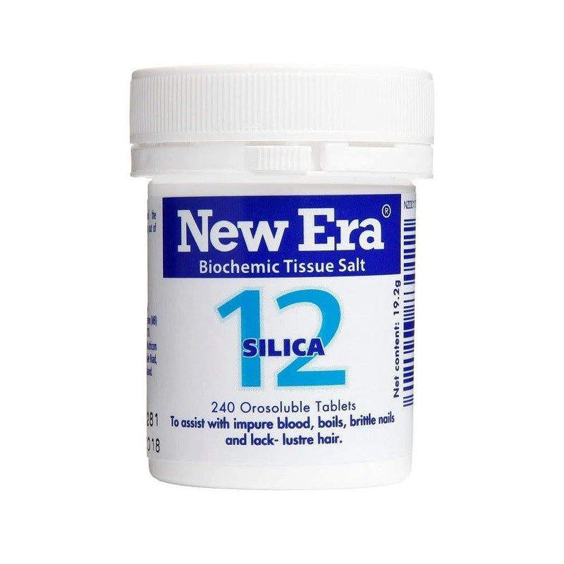 New Era Biochemic Tissue Salt No. 12 Silica, 240 Orosoluble Tablets for Brittle Nails and Hair
