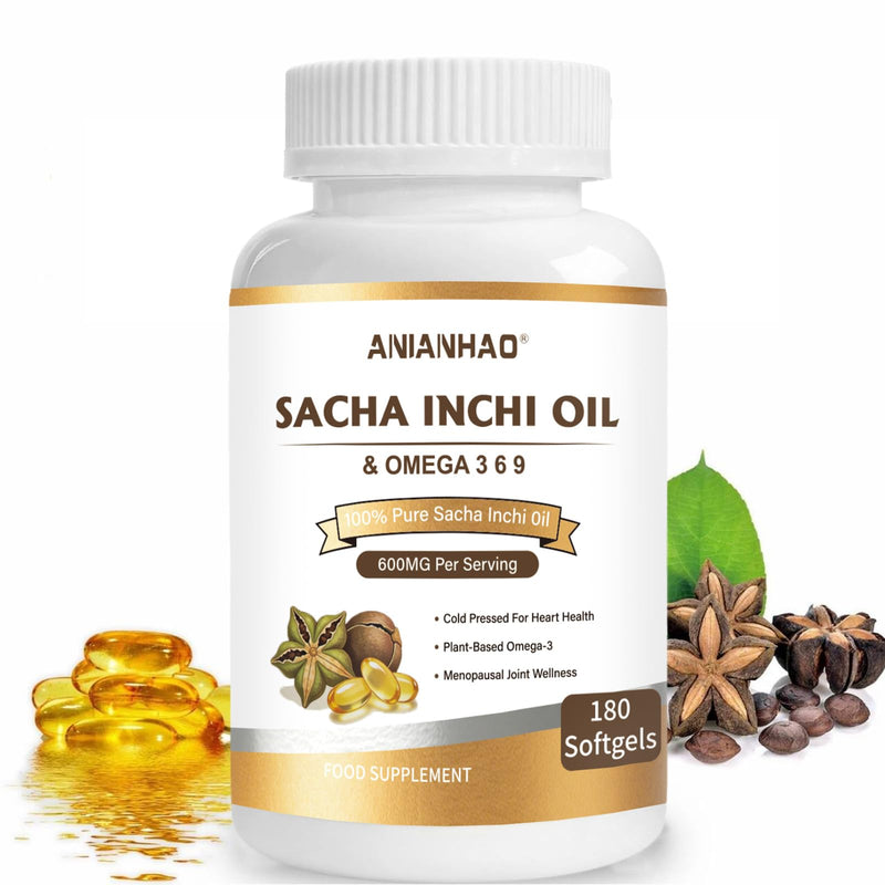 Sacha Inchi Oil Capsules, Sacha Inchi Oil Softgels, Ath Oil Hydrates The Joints for Menopausal Joint Dryness, Rich in Vitamin D3, 180 Count