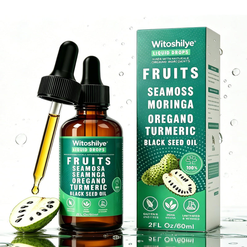 Bitters Liquid Drops, with Sea Moss, Moringa, Turmeric, Black Seed Oil, Ashwagandha, Oregano, 100% Pure Herbal Extracts for Overall Health-Enhancing, 60ml