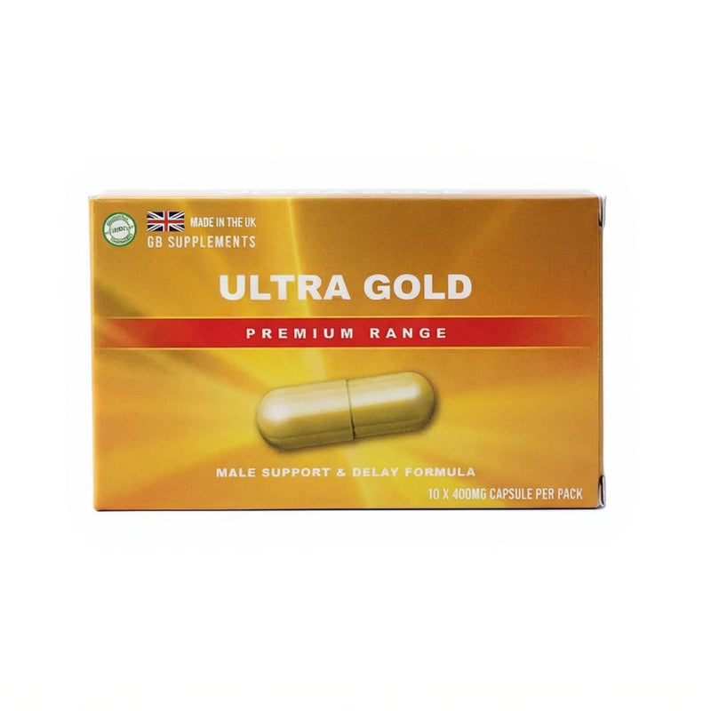 10 x 400mg NEW Advanced Formula - Ultra Gold Premium Male Support Capsules | 10 Capsules | Maca, Ginseng, Tribulus, Ashwagandha Blend | Stamina & Vitality Support | UK Manufactured