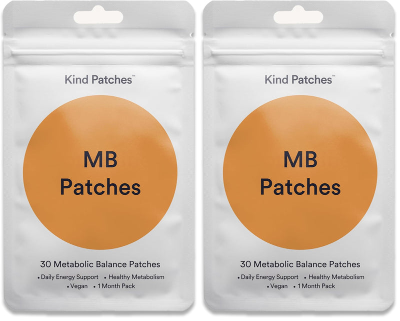 Kind Patches | MB Patches | Healthy Metabolism & Daily Energy Support | Plant-Based Botanical Blend with Citrus & Green Tea | 30 Vegan Patches (Pack of 2) 30 count (Pack of 2)
