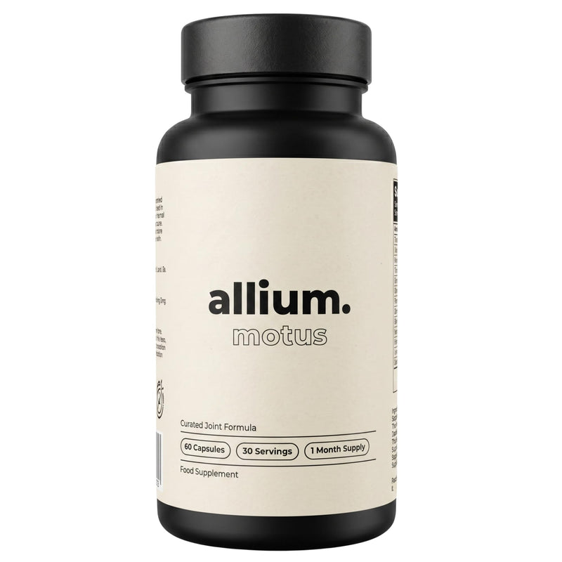 Allium Motus Joint Health & Mobility Supplement – 60 Capsules with 100:1 Aged Black Garlic, MSM, Hyaluronic Acid & Rosehip – Formulated for Joint Comfort & Natural Flexibility - GMP - Vegan - Non GMO