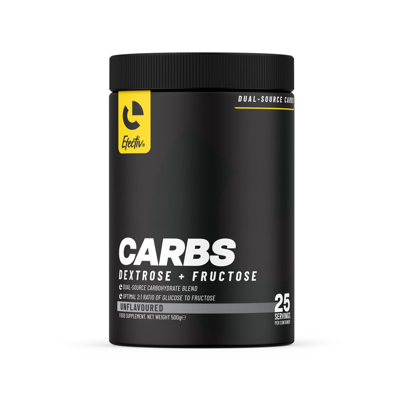 EFECTIV Carbohydrate Powder Drink – 2:1 Glucose Fructose Ratio – Fast Energy Sports Supplement – Endurance Fuel for Running, Cycling & Training – Easy Mix Carb Powder 25 Servings (500g, Unflavoured) 500g
